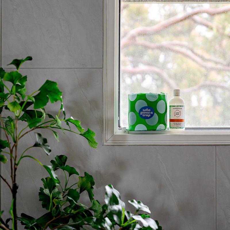 NO 2 drops with who gives a crap toilet paper on window sill