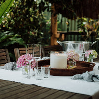 Citronella, Lavender & Rosemary soy candle outside