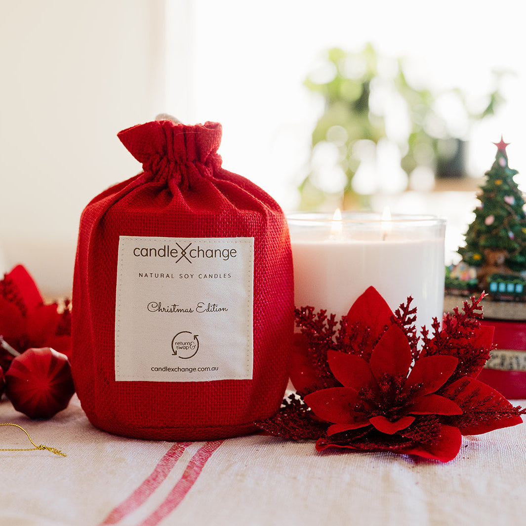 Red candle with &