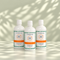 Three 100ml bottles of CandleXchange No 2 Drops, orange, lemon & rosemary