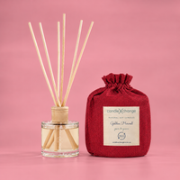 Pear & Guava 200ml Diffuser with natural reeds and red fabric gift bag
